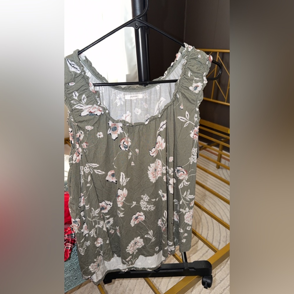 Maurices Olive Floral Blouse